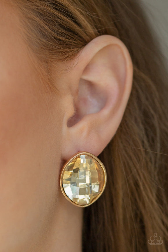 Paparazzi Movie Star Sparkle Gold Earrings - Glitzygals5dollarbling Paparazzi Boutique 