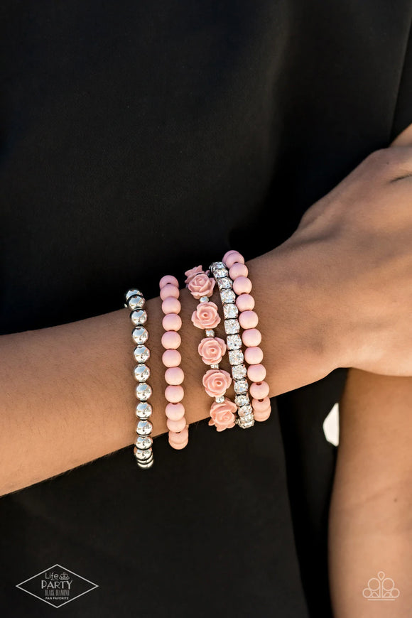 Rose Garden Grandeur Pink Bracelet - Glitzygals5dollarbling Paparazzi Boutique 