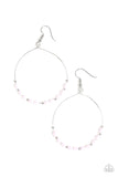 Paparazzi Prize Winning Sparkle - Pink Beads - Silver Hoop Earrings - Glitzygals5dollarbling Paparazzi Boutique 