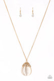 Paparazzi Nightcap and Gown - Gold - Moonstone Necklace and matching Earrings - Glitzygals5dollarbling Paparazzi Boutique 