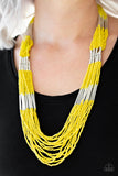 Let It BEAD Yellow Seed Bead Necklace - Paparazzi Accessories Necklaces - Glitzygals5dollarbling Paparazzi Boutique 