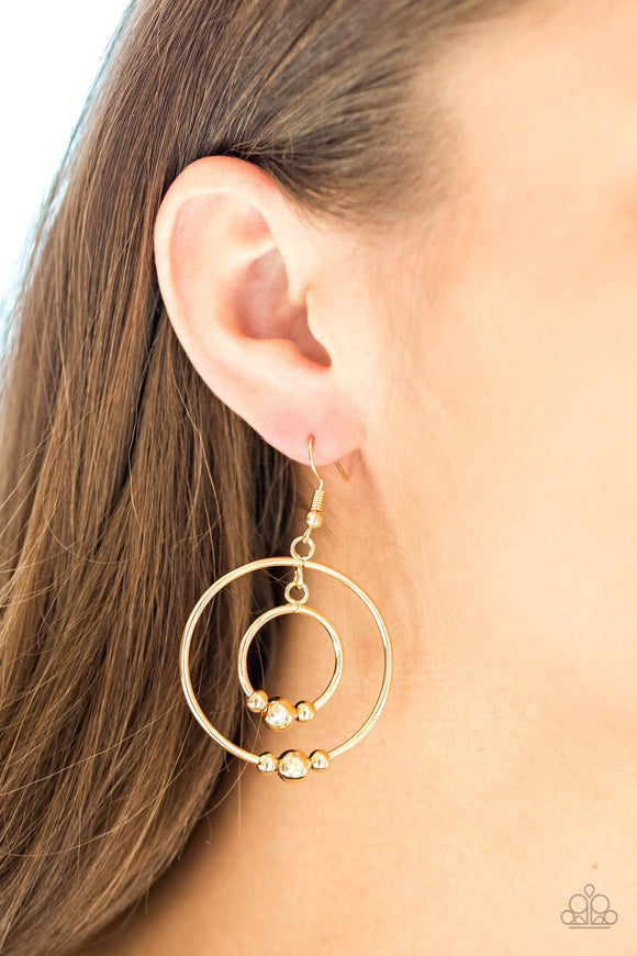 Paparazzi Center of Attraction - Gold Earrings - Glitzygals5dollarbling Paparazzi Boutique 