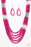 Paparazzi Let It BEAD - Pink Seed Bead Necklace - Glitzygals5dollarbling Paparazzi Boutique 