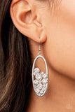 Prismatic Poker Face - white - Paparazzi earrings - Glitzygals5dollarbling Paparazzi Boutique 