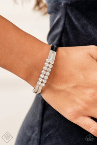 Doubled Down Dazzle - white - Paparazzi bracelet - Glitzygals5dollarbling Paparazzi Boutique 