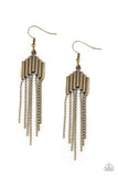 Paparazzi Radically Retro - Brass - Rods and Ball Chains - Earrings - Glitzygals5dollarbling Paparazzi Boutique 