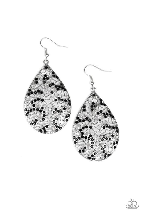 Paparazzi Hustle and Bustle Black Earrings - Glitzygals5dollarbling Paparazzi Boutique 