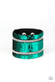 Paparazzi  MERMAID Service - Green / Silver Sequin - Rhinestones Wrap Bracelet - Glitzygals5dollarbling Paparazzi Boutique 