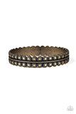 Paparazzi Rustic Relic - Brass - Ornately Studded - Bangle Bracelet - Glitzygals5dollarbling Paparazzi Boutique 