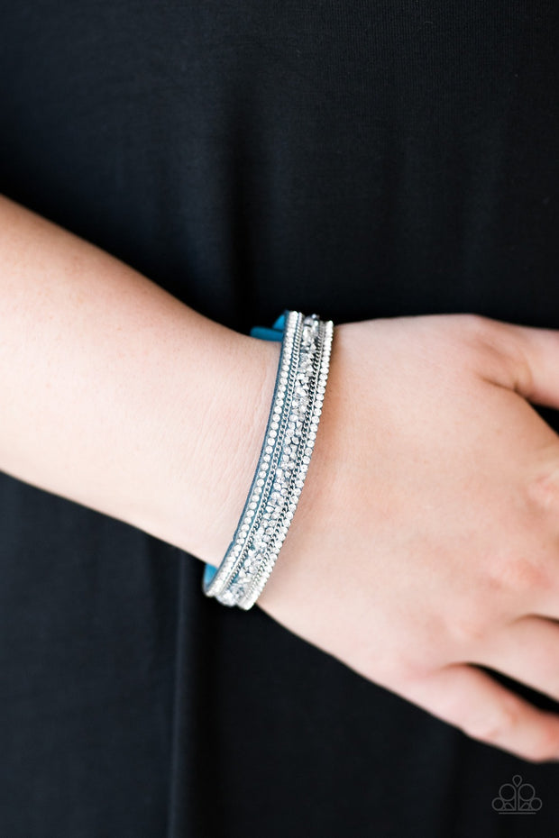 Paparazzi GLAM On Fire Blue Urban Bracelet - Glitzygals5dollarbling Paparazzi Boutique 