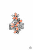 Paparazzi Accessories ~ Climbing Gardens - Orange Floral Ring - Glitzygals5dollarbling Paparazzi Boutique 