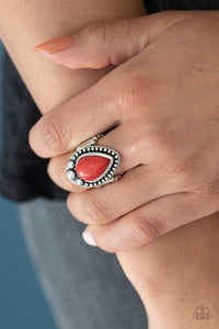 Paparazzi Ring ~ Backroad Bauble - Red - Glitzygals5dollarbling Paparazzi Boutique 