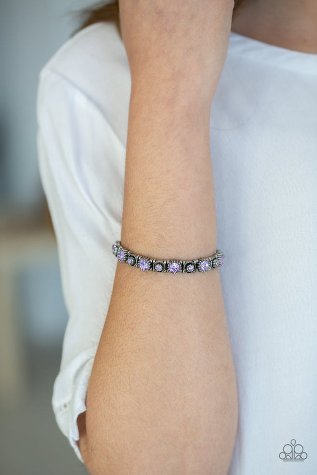Paparazzi Heavy On The Sparkle - Purple Rhinestones - Stretchy Glamorous Bracelet - Glitzygals5dollarbling Paparazzi Boutique 