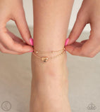 Paparazzi Ocean Heart - Rose Gold - Heart Charm - Ankle Bracelet - Anklet - Glitzygals5dollarbling Paparazzi Boutique 