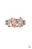 Paparazzi Fluttering Fashion - Orange / Coral - Butterfly Silver Ring - Glitzygals5dollarbling Paparazzi Boutique 