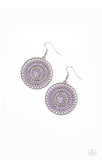 Paparazzi PINWHEEL and Deal - Purple - White Rhinestones - Silver Earrings - Glitzygals5dollarbling Paparazzi Boutique 