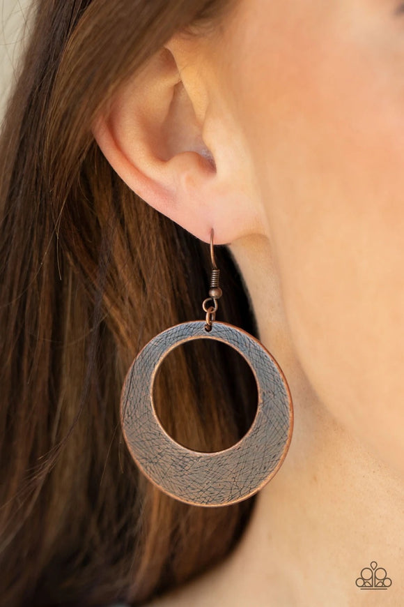 Outer Plains - copper - Paparazzi earrings - Glitzygals5dollarbling Paparazzi Boutique 