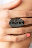 Ferociously Faceted - black - Paparazzi ring - Glitzygals5dollarbling Paparazzi Boutique 