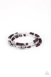 Paparazzi Tribal Spunk - Purple Beading - Set of 4 Stretchy - Bracelets - Glitzygals5dollarbling Paparazzi Boutique 
