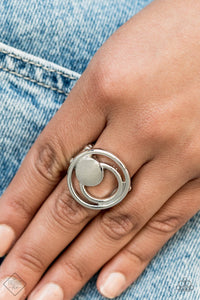 Edgy Eclipse - silver - Paparazzi ring - Glitzygals5dollarbling Paparazzi Boutique 