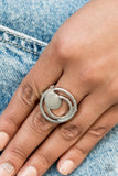 Edgy Eclipse - silver - Paparazzi ring - Glitzygals5dollarbling Paparazzi Boutique 