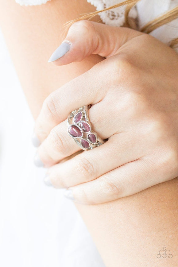 Paparazzi Dreamy Glow - Purple Moonstone - Silver Bands Ring - Glitzygals5dollarbling Paparazzi Boutique 