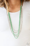 Paparazzi Industrial Vibrance - Green - Necklace and matching Earrings - Glitzygals5dollarbling Paparazzi Boutique 