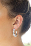Paparazzi Glitter Galaxy White Hoop Earrings - Glitzygals5dollarbling Paparazzi Boutique 