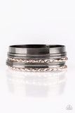 Basic Blend Multi Gunmetal and Rose Gold Bangle Bracelets - Glitzygals5dollarbling Paparazzi Boutique 