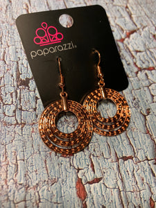 Paparazzi Open Plains Copper Exclusive Earrings - Glitzygals5dollarbling Paparazzi Boutique 