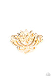 Paparazzi Lotus Lover - Gold - Lotus Flower - Dainty Band Ring - Glitzygals5dollarbling Paparazzi Boutique 