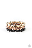 Paparazzi Courageously Couture - Black Brown Gold Set of 3 - Glitzygals5dollarbling Paparazzi Boutique 
