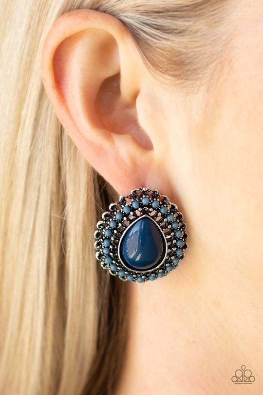 Paparazzi Beaded Blast - Blue - Teardrop Bead - Post Earrings - Glitzygals5dollarbling Paparazzi Boutique 