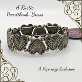 Paparazzi Rustic Heartthrob Brass Bracelet Exclusive - Glitzygals5dollarbling Paparazzi Boutique 