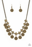Paparazzi Walk The Plank - Brass - Coin Like Discs - Necklace & Earrings - Glitzygals5dollarbling Paparazzi Boutique 