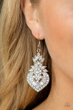 Paparazzi Royal Hustle White Earrings Life of the Party August 2021 - Glitzygals5dollarbling Paparazzi Boutique 