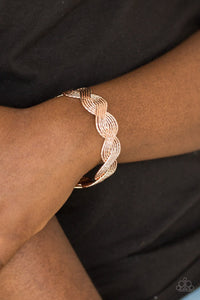 Paparazzi Braided Brilliance - Gold - Cuff Bracelet - Glitzygals5dollarbling Paparazzi Boutique 