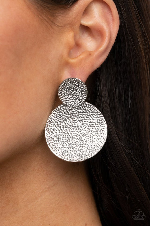 Paparazzi Earring ~ Refined Relic - Silver - Glitzygals5dollarbling Paparazzi Boutique 