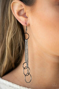 Paparazzi Earring ~ Demurely Dazzling - Black - Glitzygals5dollarbling Paparazzi Boutique 