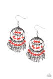 Paparazzi Herbal Remedy - Red - Seed Beads - Leafy Charms - Earrings - Glitzygals5dollarbling Paparazzi Boutique 