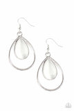 PAPARAZZI COLOR ME COOL - WHITE Moonstone Earrings - Glitzygals5dollarbling Paparazzi Boutique 