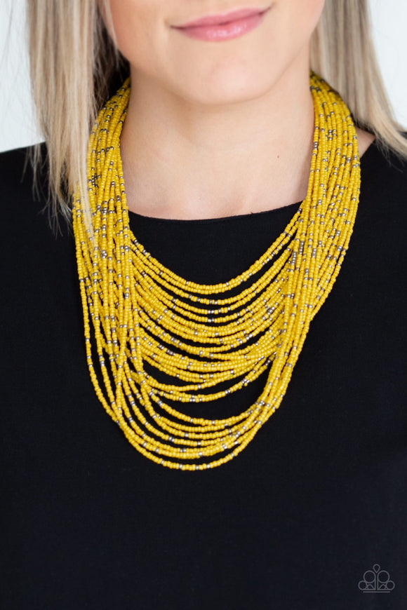Paparazzi Rio Rainforest - Yellow Seed Bead Necklace - Glitzygals5dollarbling Paparazzi Boutique 
