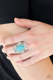 Paparazzi Mega Mother Nature - Blue Turquoise Stone - Ring - Glitzygals5dollarbling Paparazzi Boutique 