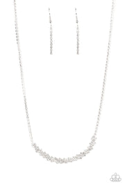 Paparazzi Glamour Glow - White - Glittery Rhinestones - Necklace & Earrings - Glitzygals5dollarbling Paparazzi Boutique 
