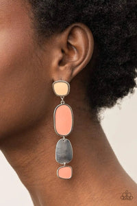 Paparazzi All Out Allure Orange Post Earrings - Glitzygals5dollarbling Paparazzi Boutique 