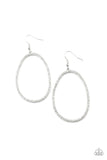 OVAL-ruled! - white - Paparazzi earrings - Glitzygals5dollarbling Paparazzi Boutique 