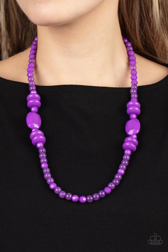 Tropical Tourist Purple ~ Paparazzi Necklace - Glitzygals5dollarbling Paparazzi Boutique 