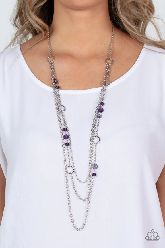 Starry-Eyed Eloquence Purple ~ Paparazzi Necklace - Glitzygals5dollarbling Paparazzi Boutique 