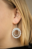 Paparazzi Spotlight Shout Out - White Rhinestones - Silver Statement - Hoop Earrings - Glitzygals5dollarbling Paparazzi Boutique 
