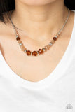 Paparazzi Necklace ~ Turn Up The Tea Lights - Brown - Glitzygals5dollarbling Paparazzi Boutique 